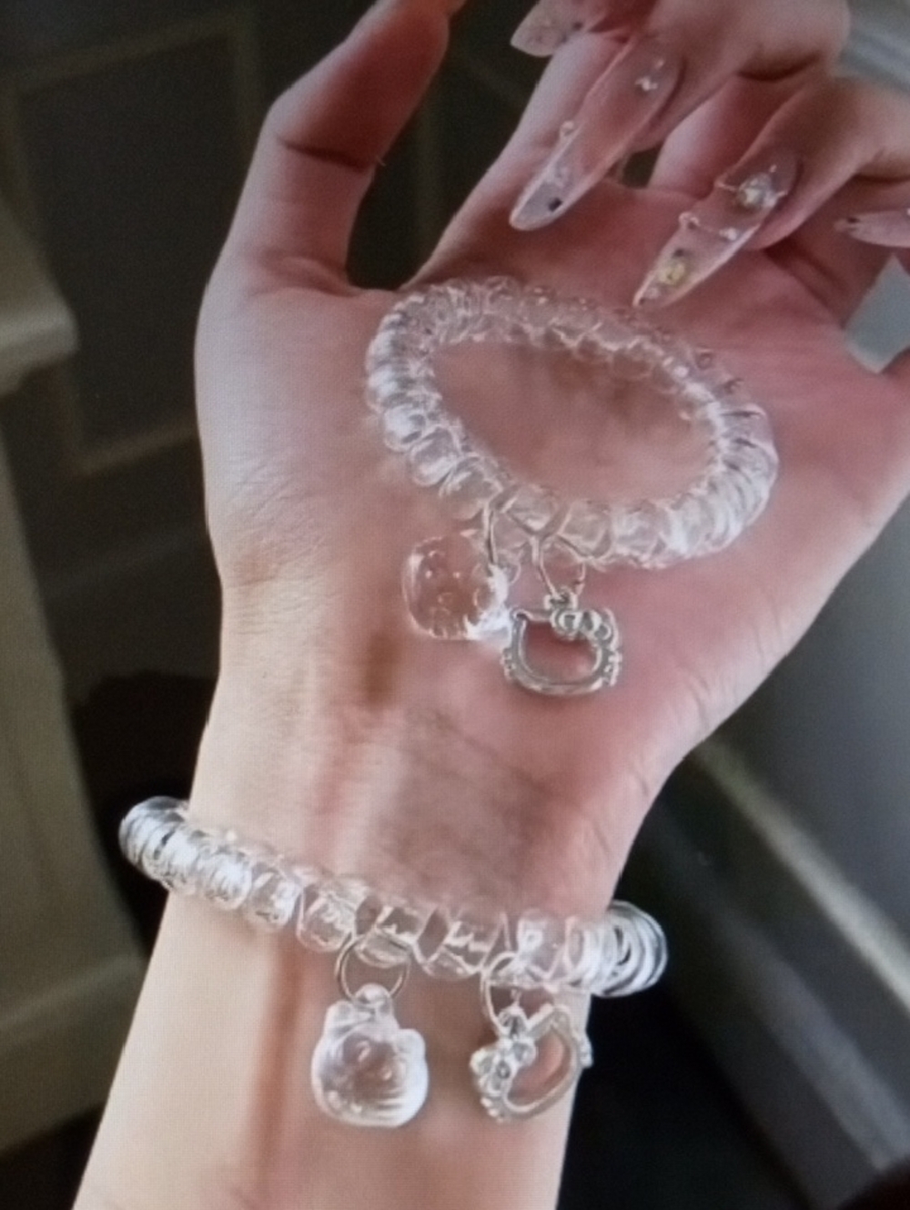 💲2Clear Spiral Charm Bracelet and Wrist Coil - Transparent Also Use As HairTyes
